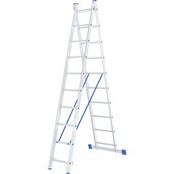 Лестница алюминиевая 2х10 ступеней двухсекционная СИБРТЕХ 97910